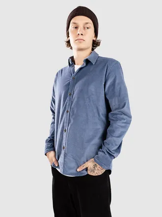 Anerkjendt Akleif Solid Cord Camisa azul
