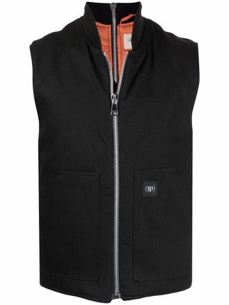 (di)vision Bodywarmer met logopatch - Zwart