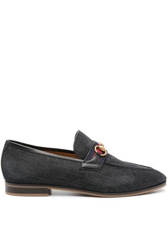 Gucci Horsebit denim loafers - men - Calf Leather/Calf Leather/Fabric/Rubber - 11 - Black