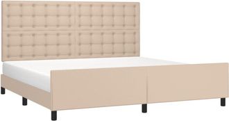 vidaXL Vidaxl - Estructura Cama Sin Colch&oacute;n Cuero Sint&eacute;tico Capuchino 200x200cm