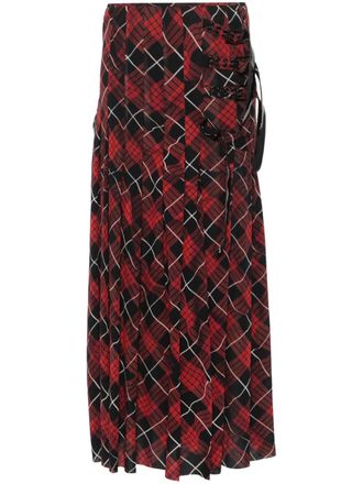 Jean Paul Gaultier Gonna midi a quadri - Rosso