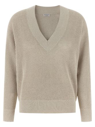 Brunello Cucinelli Womens Openwork Sweater