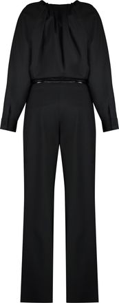 Gucci Womens Wool Jumpsuit With Bow Fastening Black Jumpsuits Dress