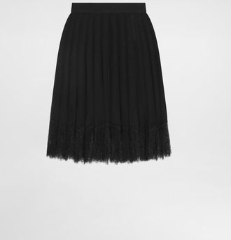 Dolce & Gabbana Pleated Chiffon Short Skirt - Woman Skirts Black 40