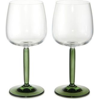 K&auml;hler Hammersh&oslash;i Set of 2 White Wine Glasses in Green at Nordstrom