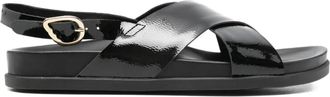 Ancient Greek Sandals Sandali Ikesia con design a incrocio - Nero