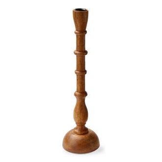 Tag Tara Large Natural Mango Wood and Metal Taper Candle Holder in Brown at Nordstrom