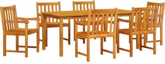 vidaXL Garden Dining Set 7 pcs Brown Solid acacia wood Vidaxl