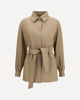 Max Mara Wool Jacket-shirt with belt Female 42