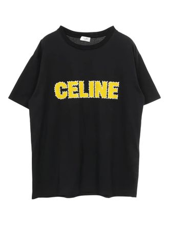 Celine 2010s logo stone T-shirt - men - Cotton - S - Black