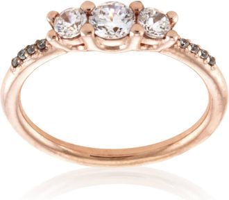 Pandora Rose Gold Clear Three-stone Ring, Brand Size 52