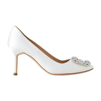 Manolo Blahnik Pumps, female, Beige, Size: 7 1/2 US Hangisi 70 Stilettos
