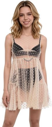 Dsquared2 Beige Polka Dot Round Neck Dress