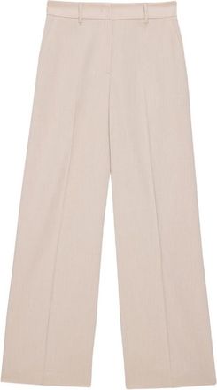 Msgm M. S.G. M. Wide Leg Trousers In Beige Cotton