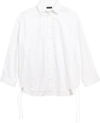 Balenciaga Cotton lace-up shirt - Dames - Overhemden - Wit - XS - Katoen - Overhemden