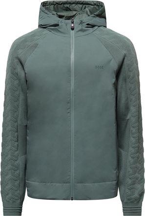 HUGO BOSS Mens Boss KN Mirror Zip-Up Hoodie in Green