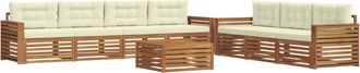vidaXL Conjunto De Sof&aacute;s De Exterior 8 Uds. Natural Y Crema Vidaxl