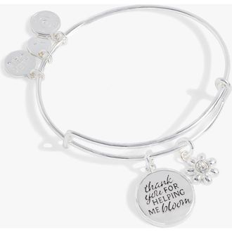 Alex and Ani Thank You For Helping Me Bloom Charm Bangle in Silver at Nordstrom