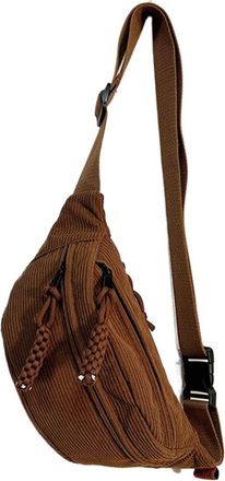 Generic Women Casual Corduroy Belt Bags, Compatible For Shoulder Crossbody Chest Bag(Brown)
