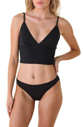 Andie Swim Lanikai Crop Tankini Top in Black at Nordstrom, Size X-Small