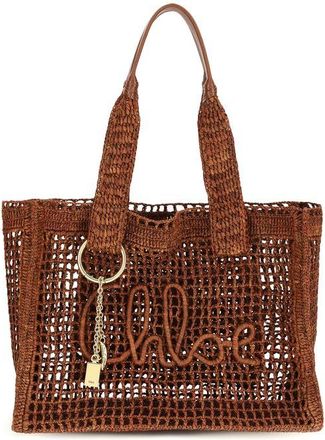 Chlo&eacute; Brown Raffia Shoulder Womens Bag