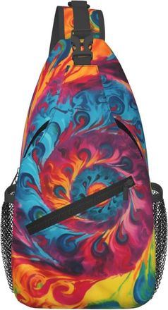 Generic Spiral Fire Streak Cross Body Bag Anti Theft Crossbody Bag Breathable Backpack For Traveling Casual Cycling