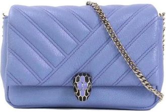 Bulgari Pre-owned Vintage Shoulder Bag - Dames - Vintage Schoudertas - Paars - ONE Size - Leer - Vintage