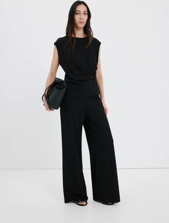 Mango Pantaloni diritti vita elasticizzata nero - Donna - XS - MANGO