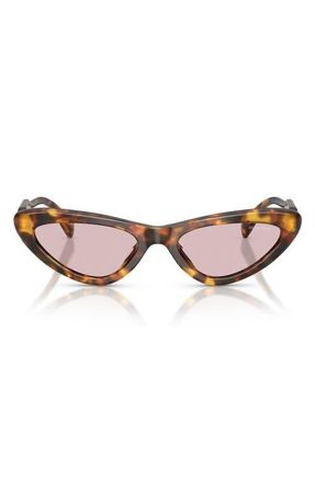 Miu Miu 55mm Cat Eye Sunglasses in Honey Havana /Pink at Nordstrom