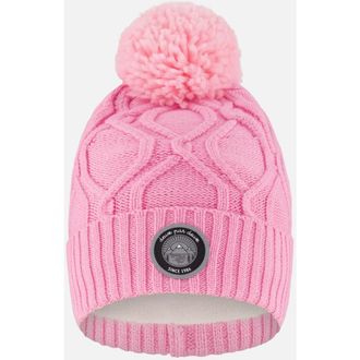 Deux par Deux Lined Knit Pompom Hat in Pink at Nordstrom, Size 6-12 M