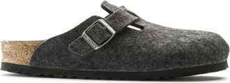 Birkenstock Wollen Boston Klompen Antraciet - Heren - Slip ons - Grijs - 40 EU - Wol - Schoenen