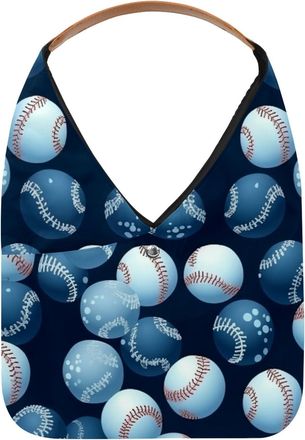 Generic Baseball Ball Background Reusable Lightweight Grocery Bags - Foldable Into Compact Pouch, Washable & Sturdy, Multipurpose for Shopping and Travel