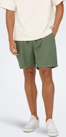 Only & Sons Shorts ONLY & SONS ONSTEL LINEN LATHAM 0257 SHORTS, Herren, Gr. XXL, N-Gr, gr&uuml;n (dusty olive), Web, Obermaterial: 55% Leinen, 45% Viskose, unifarben, 