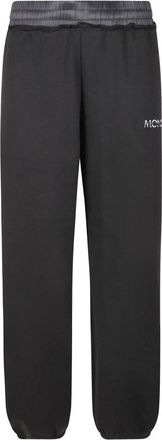 Moncler Logo Katoenen Joggingbroek - Dames - Sweatpants - Zwart - S - Katoen - Broeken