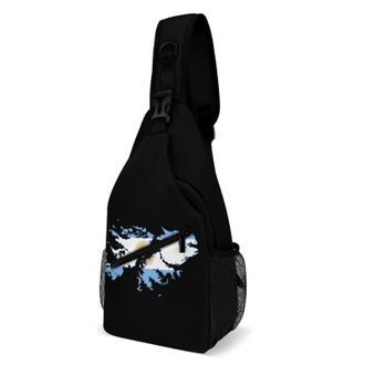 Generic Flag Map of Falkland Islands Unisex Shoulder Bags Casual Crossbody Chest Bag Sling Backpack for Hiking Cycling Travel
