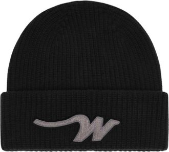 Max Mara Wollen Beanie Muts met Verstelbare Rand - Dames - Hoeden - Zwart - ONE Size - Wol - Accessoires