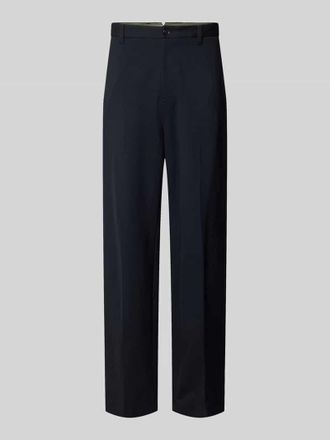 Marc O'Polo Wide Leg Chino aus Viskose-Mix Modell MOSSBO -Marc OPolo &times; DFB Travel Collection in Dunkelblau, Gr&ouml;&szlig;e 34/32