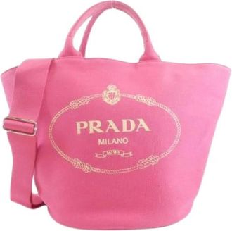 Prada Pre-owned Canapa Tote Bag - Dames - Vintage Shopper - Roze - ONE Size - Vintage
