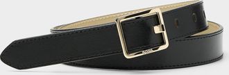 BOSS Womens Square-buckle leather thin belt