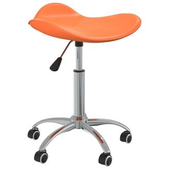 vidaXL Silla De Comedor Giratoria De Cuero Sint&eacute;tico Naranja Vidaxl