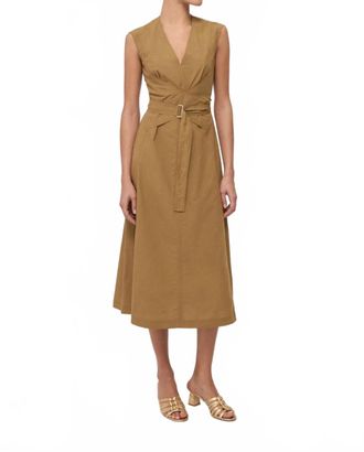 ottod'Ame Poplin Sleeveless Midi Dress In Rhum
