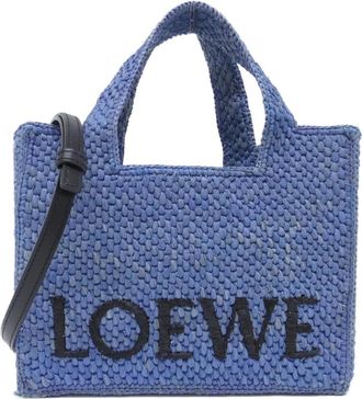 Loewe Light Blue Raffia Tote Bag (Pre-Owned)