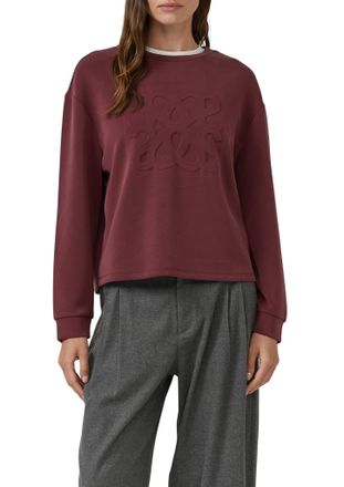 s.Oliver Sweatshirt S.OLIVER, Damen, Gr. 34, schwarz merlot, Sweatware, Obermaterial: 47% Modal, 41% Polyester, 12% Elasthan, unifarben, relaxed fit normal, Ru