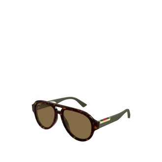 Gucci Pilot Zonnebril - Heren - Zonnebrillen - Bruin - 55 MM - Accessoires