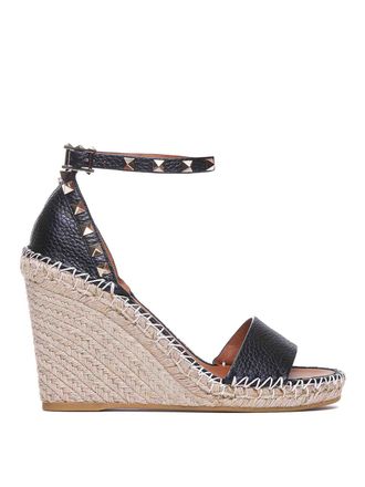 Valentino Garavani Double Rockstud Wedge Sandals