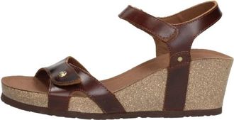 Panama Jack Julia Basics Wedge - Dames - Sleehakken - Bruin - 42 EU - Leer - Schoenen