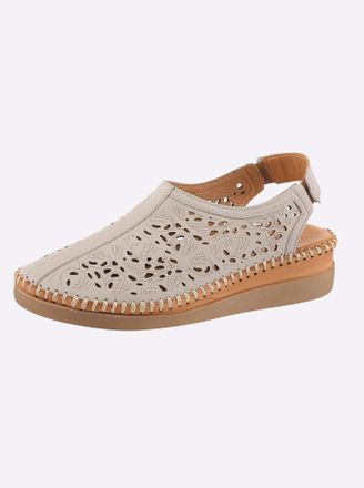 Gemini Slipper GEMINI, Damen, Gr. 36, hellgrau, Glattleder, Schuhe Slipper