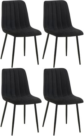 Clp Clp - Set De 4 Sillas De Sal&oacute;n Dijon En Tela O Terciopelo Negro Tela