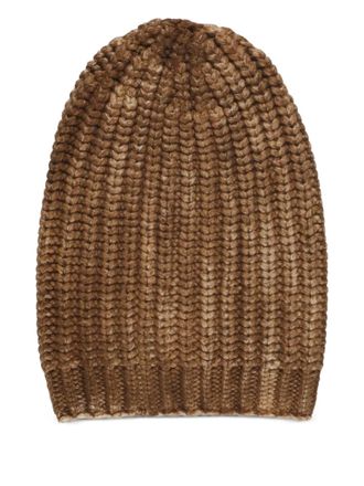 Avant Toi ribbed-knit beanie - women - Cashmere/Wool - One Size - Brown