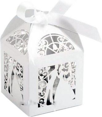 Trade Shop Trade Shop - Scatoline Da Regalo Portaconfetti Porta Confetti Dolci Bianco Matrimonio Wedding